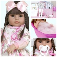 Imagem de Boneca Bebê Reborn Realista 100% Silicone 26 Itens Baby - Cegonha Rebo
