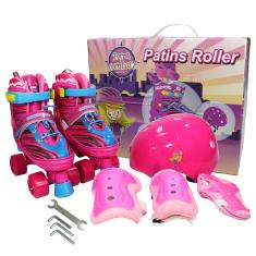 Imagem de Patins Roller Infantil  Com Kit Proteção Ajustável 30 ao 33
