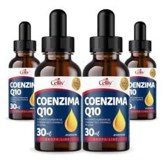 Imagem de 4x Coenzima Q10 (Ubiquinona) em Gotas Sabor Menta 30ml Celliv