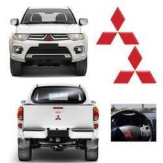 Imagem de Kit Emblemas L200 Triton 2017 + Volante Logos Refletivos