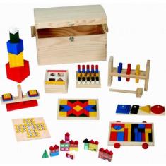 Imagem de Brinquedos De Madeira - Baú Educativo 10 Brinquedos