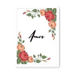 Imagem de Arte Maníacos Quadro Decorativo Amor Flores - 23x16,25cm (Moldura caixa em laca )