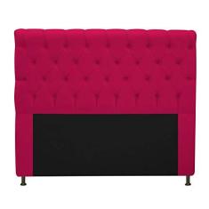 Imagem de Cabeceira Kristal Estofada Capitonê 160 cm para Cama Box Queen Suede Pink Quarto - AM Decor