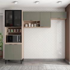 Imagem de Cozinha Compacta Demóbile Firenze com 7 Portas e 6 Prateleiras - 260cm de largura