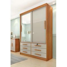 Imagem de Guarda Roupa 2 Portas 6 Gavetas Com Espelho Chicago - Tcil Móveis - Ci