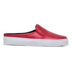 Imagem de Tênis Mule Feminino Slip On Calcanhar Aberto Babuche Vermelho - Zafrem