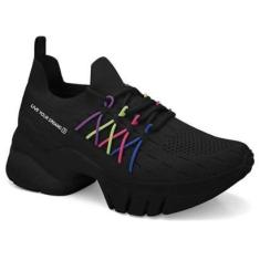 Imagem de Tênis Casual Feminino Knit Preto Colors Ramarim 2380232-0002-Feminino