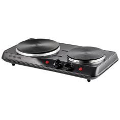 Imagem de Cooktop Elétrico Duplo com 2 Queimadores e Controle de Temperatura, 110V 1700W, Ovente, Preto