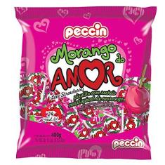 Imagem de Pirulito Morango Do Amor C/24 480gr - Peccin