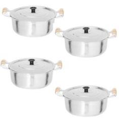 Imagem de Jogo 4 Panelas Grande Alumínio Batido Fundido Grosso 26 - 28 - 30 - 32