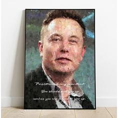Imagem de Quadro decorativo Poster Pintura Elon Musk Famoso Frase Arte