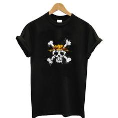 Imagem de Blusa Baby look feminina One piece skull logo jateado