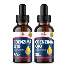 Imagem de 2x Coenzima Q10 (Ubiquinona) em Gotas Sabor Menta 30ml Celliv
