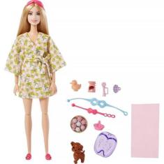 Imagem de Boneca Barbie Loira Dia de Spa com Pet GKH73 HKT90 - Mattel