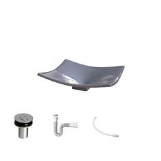 Imagem de Kit Cuba F44 C/Válvula Click 1''B (2,6cm) + Sifão Pvc + Flexível, Compace, 