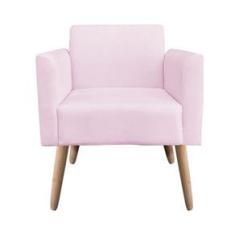 Imagem de Poltrona Marisa Suede  Bebê Pés Palito Natural D´rossi