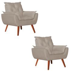 Imagem de Kit 2 Poltronas Opala Suede Creme