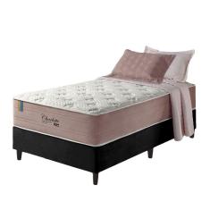 Imagem de Cama Box Solteiro Preto + Colchão Molas Charlotte Gel 88cm