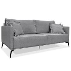 Imagem de Sofá Living 2 Lugares 1,60m Sirius Linho Grafite Pés Metálicos - Pallazio