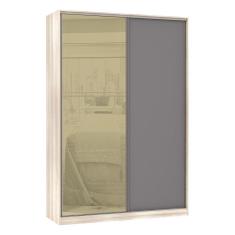 Imagem de Guarda-roupa Solteiro 2 Portas De Correr 8 Cm Cinza Puro