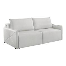 Imagem de Sofá 3 Lugares Retrátil Urban com USB Linho Cinza 200 cm