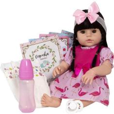 Imagem de Boneca Tipo Reborn Baby Menina 52cm Morena Linda Enxoval - Cegonha Reb