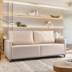 Imagem de Sofá em Veludo 3 Lugares Angela Yescasa Marfim