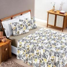 Imagem de Jogo De Cama Quality Queen 4 Peças - 100 Algodão - Malha Penteada - Na