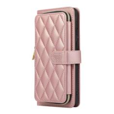 Imagem de Capa de telefone carteira de couro com cordão crossbody para Samsung Galaxy S24 S23 Ultra S22 Plus S21 S20 FE S10 Capa flip com corda de pulso, ouro rosa, para Samsung S10