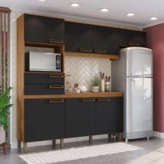 Imagem de Cozinha Compacta Jasmine 7 Portas 2 Gavetas Espresso Móveis Nature E P