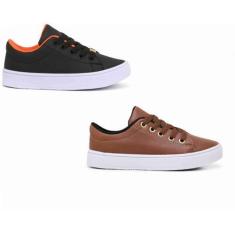 Imagem de Kit 2 Tênis Casual infantil Confortável masculino Leve E Resistente Ve