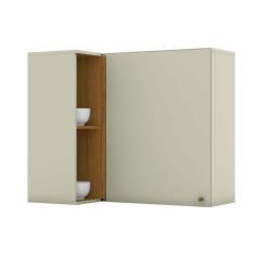 Imagem de Armário Aéreo Cozinha Modulado  Canto Reto Essência c/ 1 Porta Areia/N
