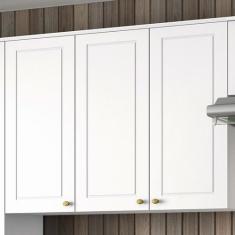 Imagem de Armário Aéreo Cozinha 120 Cm Nova York 3 Portas 3 Prateleiras Branco H
