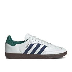 Imagem de adidas Tênis de futebol masculino Performance Samba Classic Indoor, Core Black/Cloud White/Collegiate Green, 42
