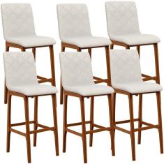 Imagem de Kit 06 Banquetas Altas Para Cozinha Zoe B04 Champagne