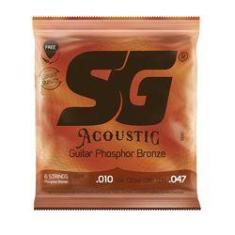 Imagem de Encordoamento Para Violão Acústico 010 Ligth Aço Sg