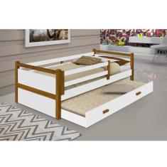 Imagem de BELICHE BIANCA DESIGN INFANTIL SOLTEIRO - BRANCO/AMÊNDOA INCLUSO LOUSA MÁGICA