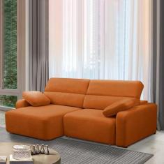 Imagem de Sofá Decorativo Sala de Estar Ibiza 4 Lugares 280cm Reclinável e Retrá