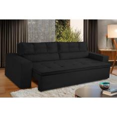 Imagem de Sofá Retrátil E Reclinável 3 Lugares Com Molas 2,00M Vegas Suede Preto