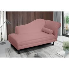 Imagem de Recamier divã larissa liso 185cm lado direito suede rosê - VH MOVEIS