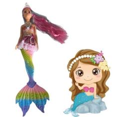 Imagem de Linda Boneca Sereia Que Brilha De Pelúcia Presente Dia Das Crianças Of