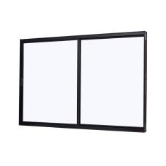 Imagem de Janela de Alumínio de Correr Lateral 100x150cm 2 Folhas e Vidro Liso Ultra Ramassol Preto