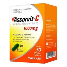 Imagem de 3 Vitamina C 1000Mg + Zinco Ascorvit-C Com 30 Cápsulas - Maxinutri