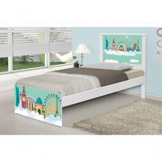 Imagem de Cama Solteiro Mundo Viagens Com Colchão