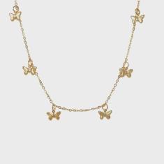 Imagem de Colar infantil borboletas - Banhado em Ouro 18k