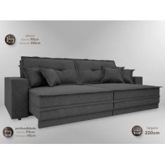 Imagem de Sofá Palermo 2,20M Retrátil E Reclinável Linho Soft Grafite - Netsofas