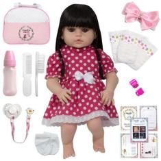 Imagem de Boneca Reborn Laura Recem Nascida Baby Alive Morena Banho - Cegonha Re
