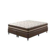 Imagem de Cama Box Queen Marrom + Colchão Molas Ensacadas Las Vegas 158X198x65cm