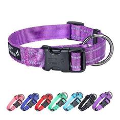 Imagem de EXCELLENT ELITE SPANKER Coleira refletiva clássica respirável de nylon ajustável para animais de estimação com fivela de liberação rápida para meninos e meninas, machos, fêmeas, filhotes pequenos,