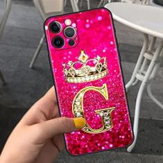 Imagem de Capa de telefone de carta de diamantes rosa para iPhone 11 7 12 13 Pro XR X XS Max 6 6S 8 Plus SE Capa macia à prova de choque Funda SE2022,B06,Para iPhone 13 Pro